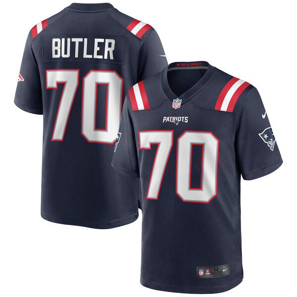 Men New England Patriots 70 Adam Butler Nike Navy Game Player NFL Jersey